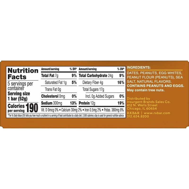 slide 2 of 12, RXBAR Peanut Butter Protein Bars - 5ct/9.1oz, 5 ct, 9.1 oz