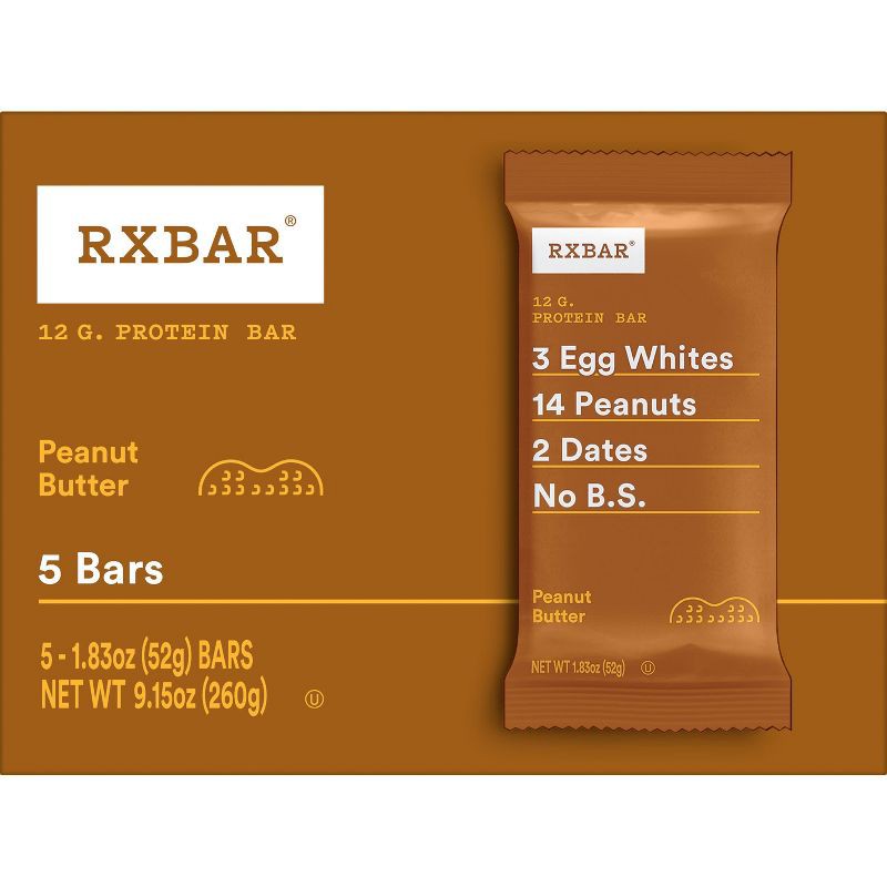 slide 12 of 12, RXBAR Peanut Butter Protein Bars - 5ct/9.1oz, 5 ct, 9.1 oz