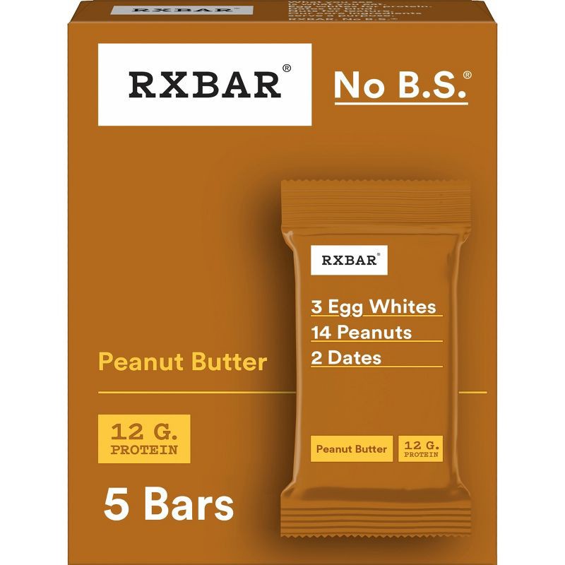 slide 1 of 12, RXBAR Peanut Butter Protein Bars - 5ct/9.1oz, 5 ct, 9.1 oz