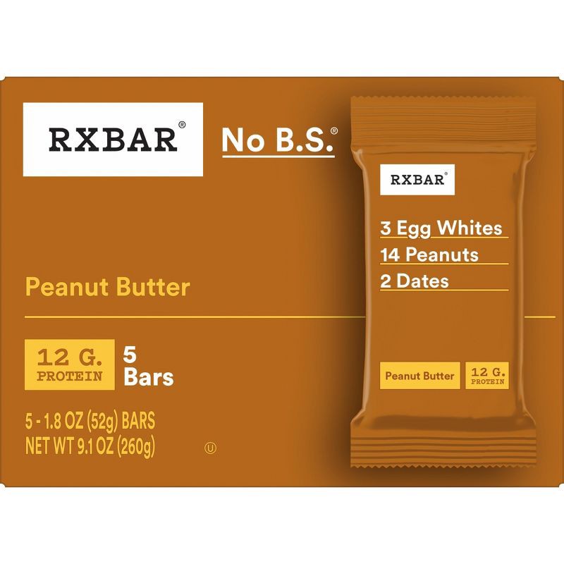 slide 10 of 12, RXBAR Peanut Butter Protein Bars - 5ct/9.1oz, 5 ct, 9.1 oz