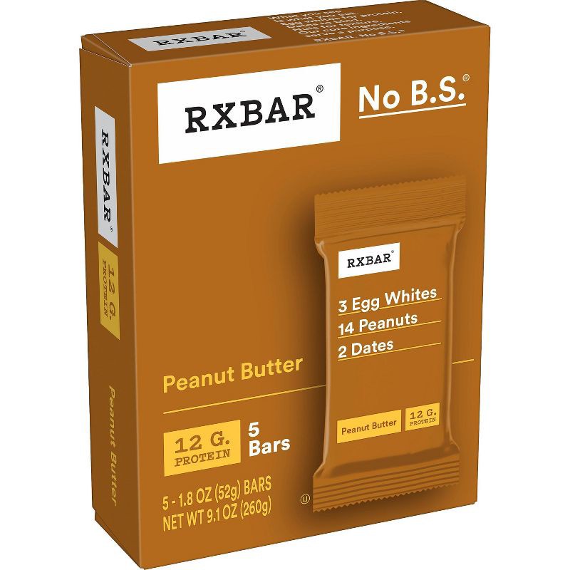 slide 1 of 11, RXBAR Peanut Butter Protein Bars - 5ct/9.1oz, 5 ct, 9.1 oz