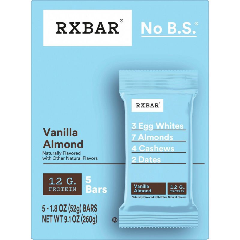 slide 2 of 10, RXBAR Vanilla Almond Protein Bars - 5ct/9.1oz, 5 ct, 9.1 oz