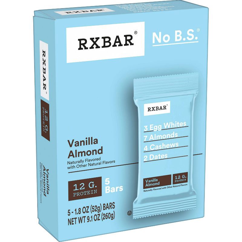 slide 1 of 10, RXBAR Vanilla Almond Protein Bars - 5ct/9.1oz, 5 ct, 9.1 oz