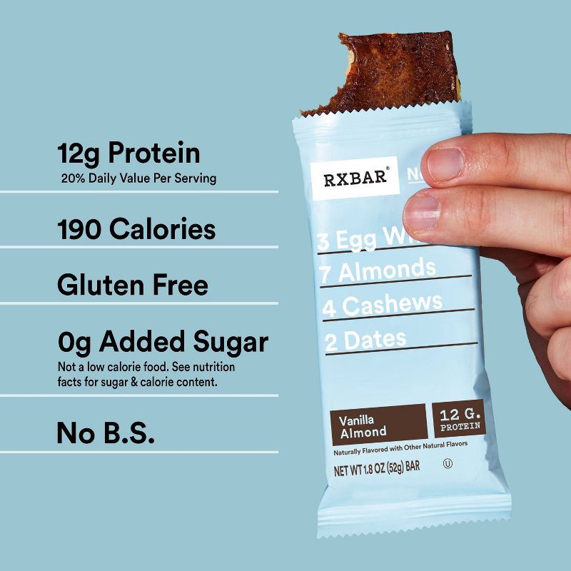 slide 7 of 10, RXBAR Vanilla Almond Protein Bars - 5ct/9.1oz, 5 ct, 9.1 oz