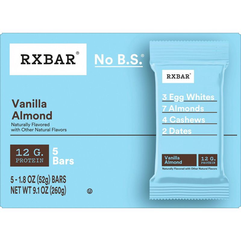 slide 8 of 10, RXBAR Vanilla Almond Protein Bars - 5ct/9.1oz, 5 ct, 9.1 oz