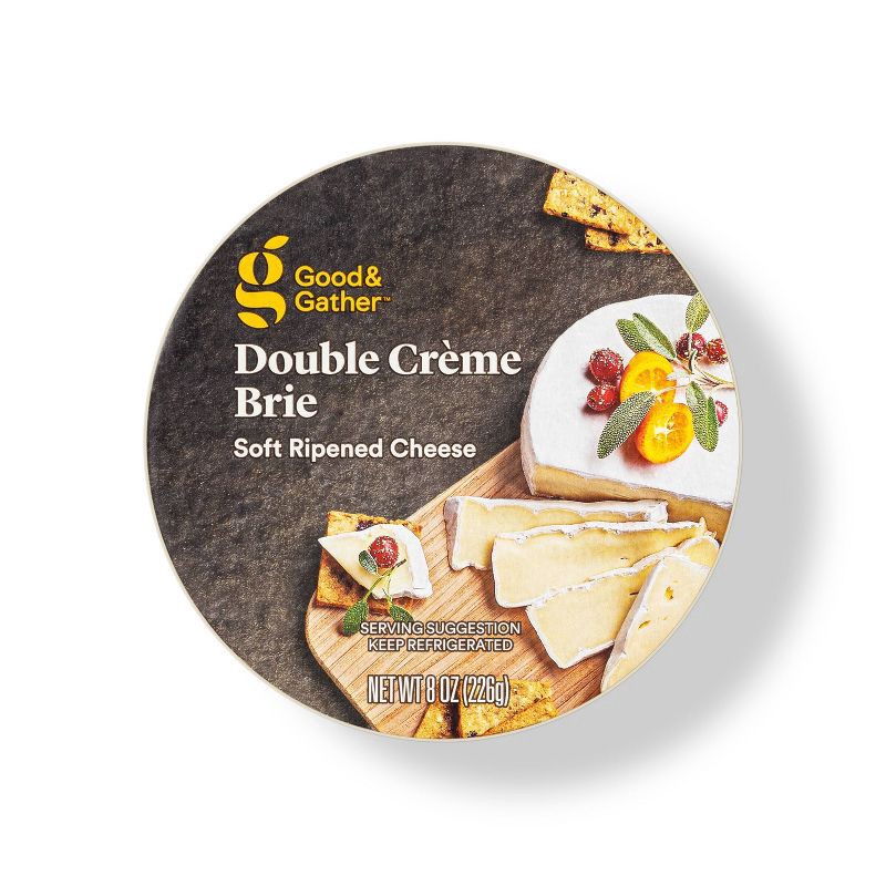 slide 1 of 3, Double Crème Brie Cheese Wheel - 8oz - Good & Gather™, 8 oz