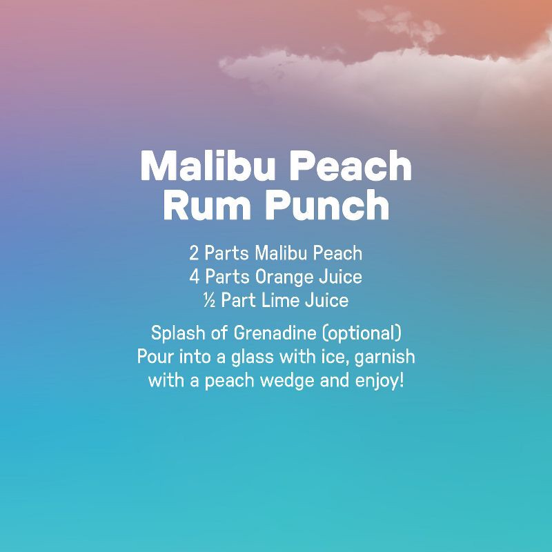 slide 2 of 5, Malibu Peach Flavored White Rum - 750ml Bottle, 750 ml