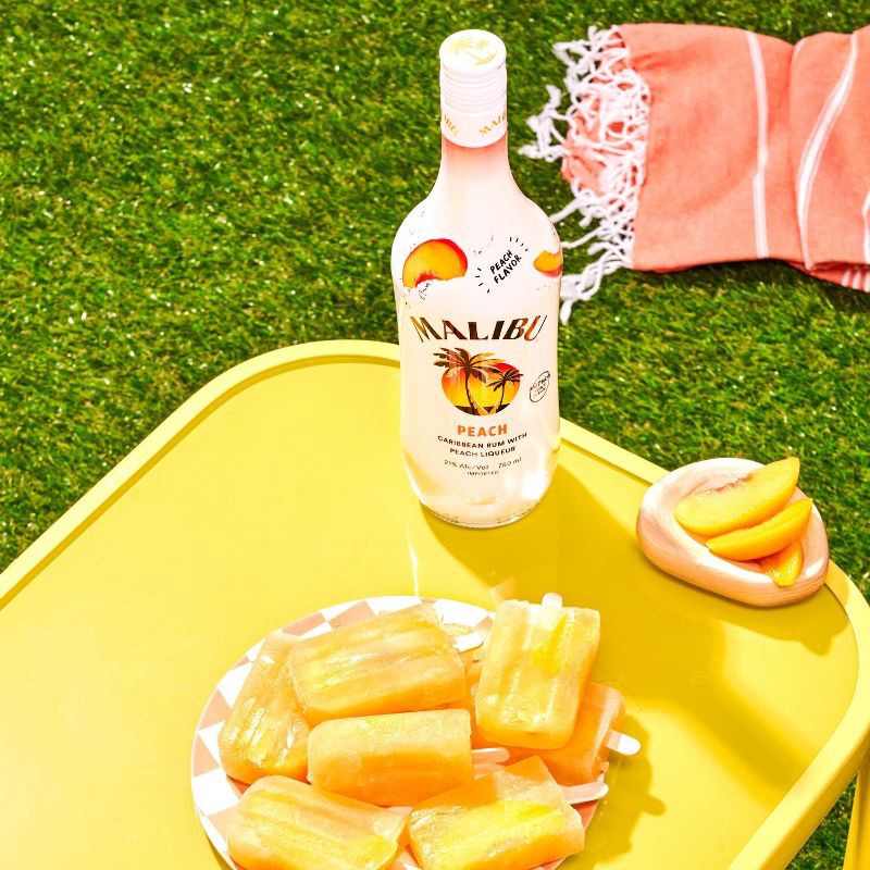 slide 7 of 8, Malibu Peach Flavored White Rum - 750ml Bottle, 750 ml