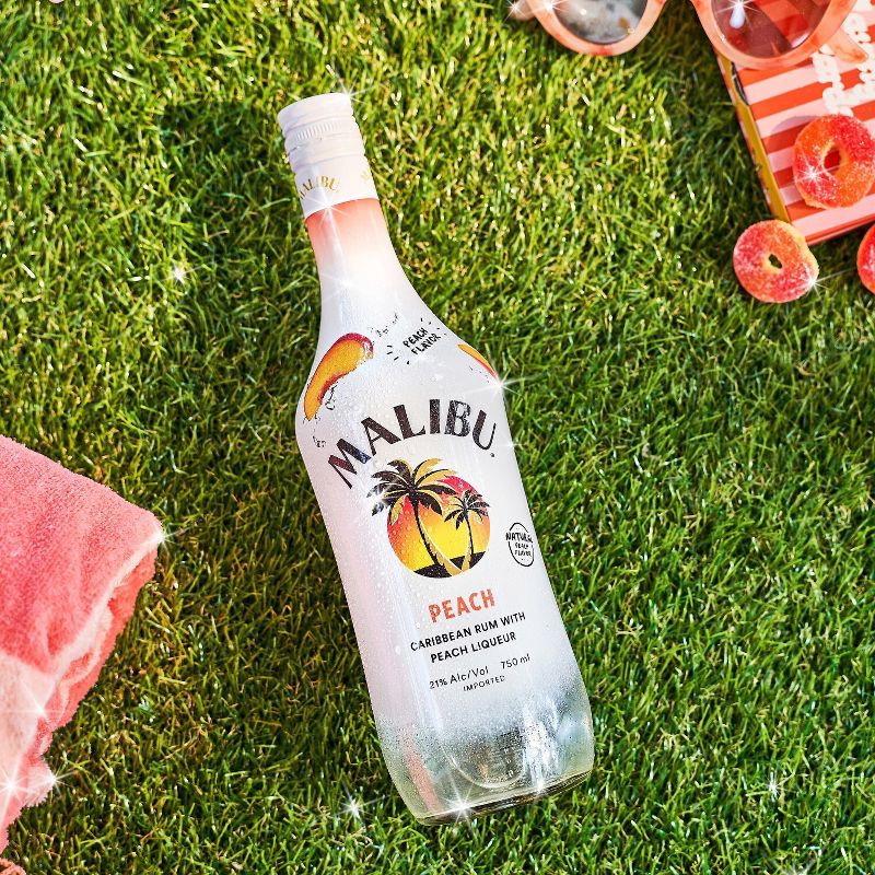 slide 8 of 8, Malibu Peach Flavored White Rum - 750ml Bottle, 750 ml