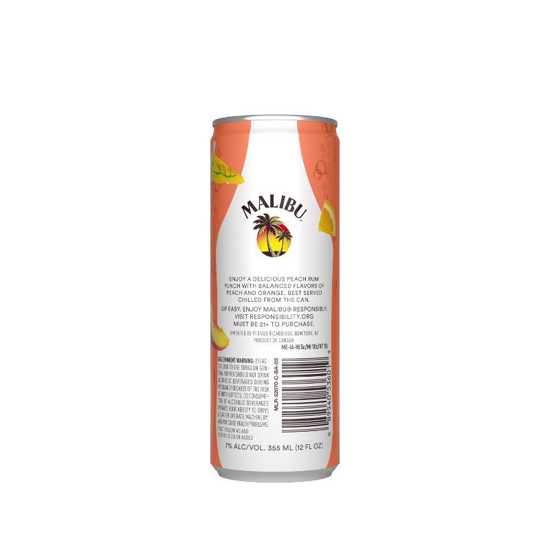 slide 2 of 6, Malibu Peach Rum Punch - 4pk/355ml Cans, 4 ct; 355 ml