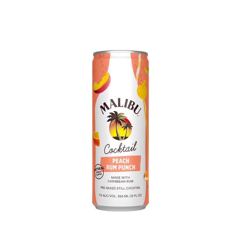 slide 3 of 6, Malibu Peach Rum Punch - 4pk/355ml Cans, 4 ct; 355 ml