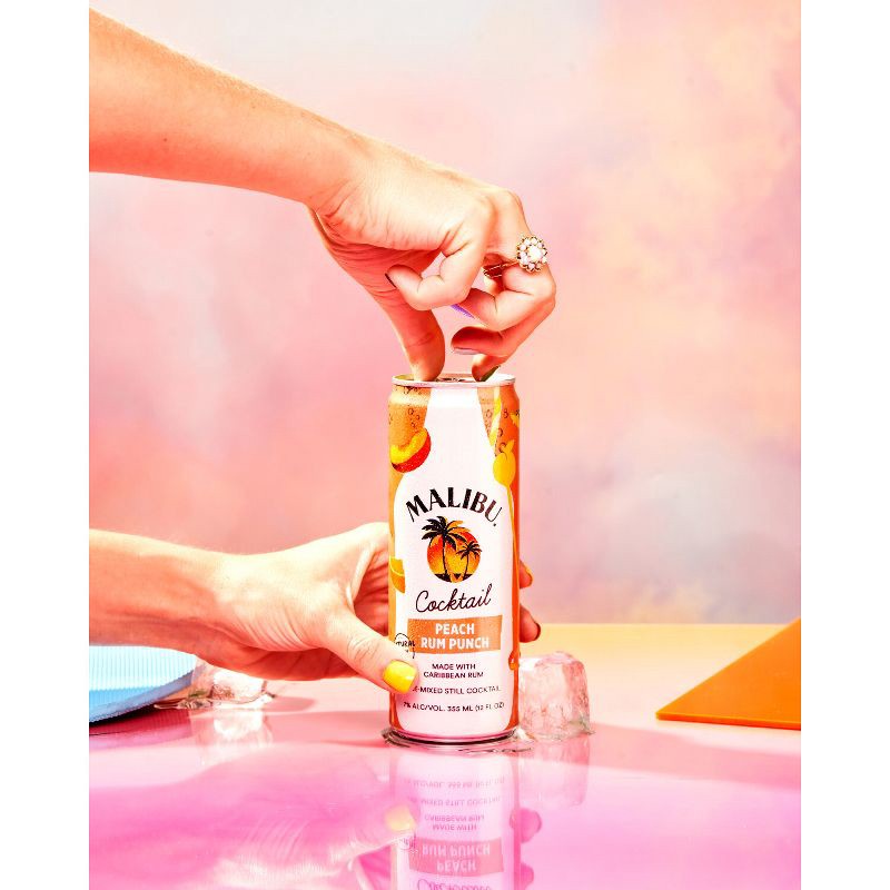 slide 6 of 10, Malibu Peach Rum Punch - 4pk/355ml Cans, 4 ct; 355 ml