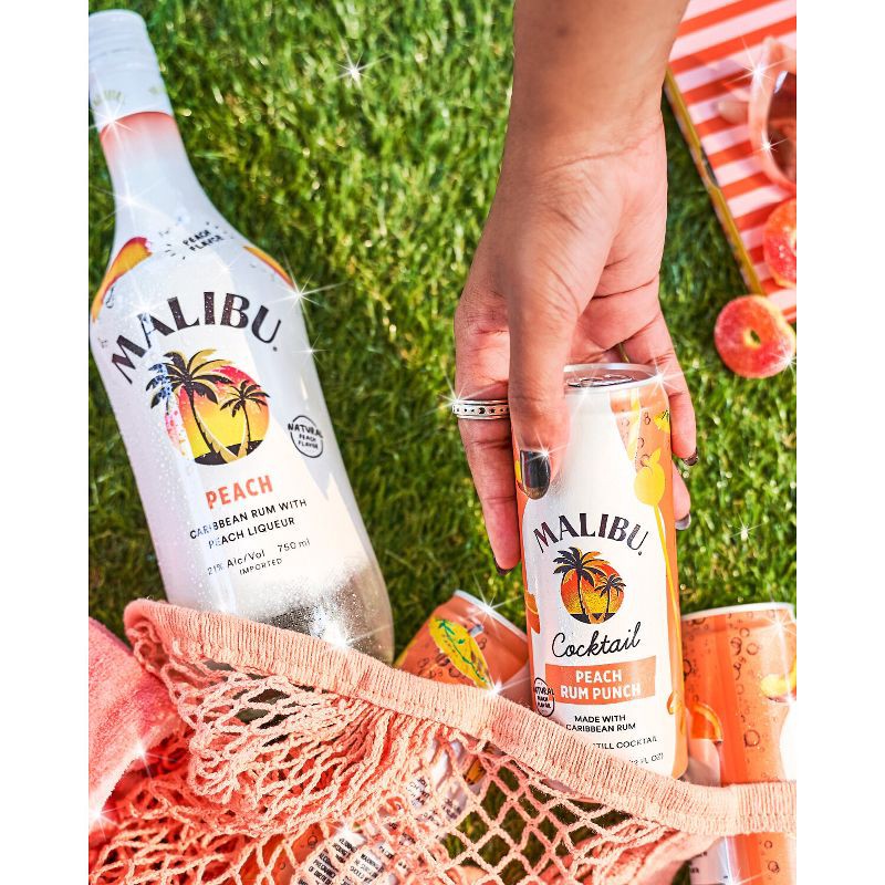 slide 7 of 10, Malibu Peach Rum Punch - 4pk/355ml Cans, 4 ct; 355 ml