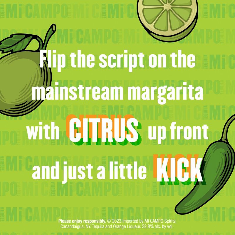 slide 4 of 12, Mi Campo Cocktails Mi Campo Blanco Tequila Spicy Jalapeno Margarita Premixed Cocktail - 375ml Bottle, 375 ml