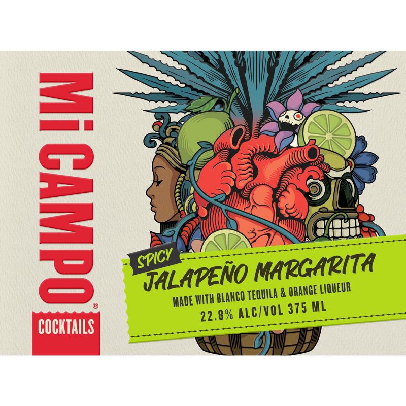 slide 11 of 12, Mi Campo Cocktails Mi Campo Blanco Tequila Spicy Jalapeno Margarita Premixed Cocktail - 375ml Bottle, 375 ml