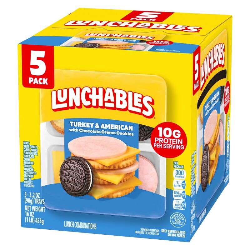 slide 11 of 11, Oscar Mayer Turkey Lunchables 5pk - 16oz, 5 ct; 16 oz
