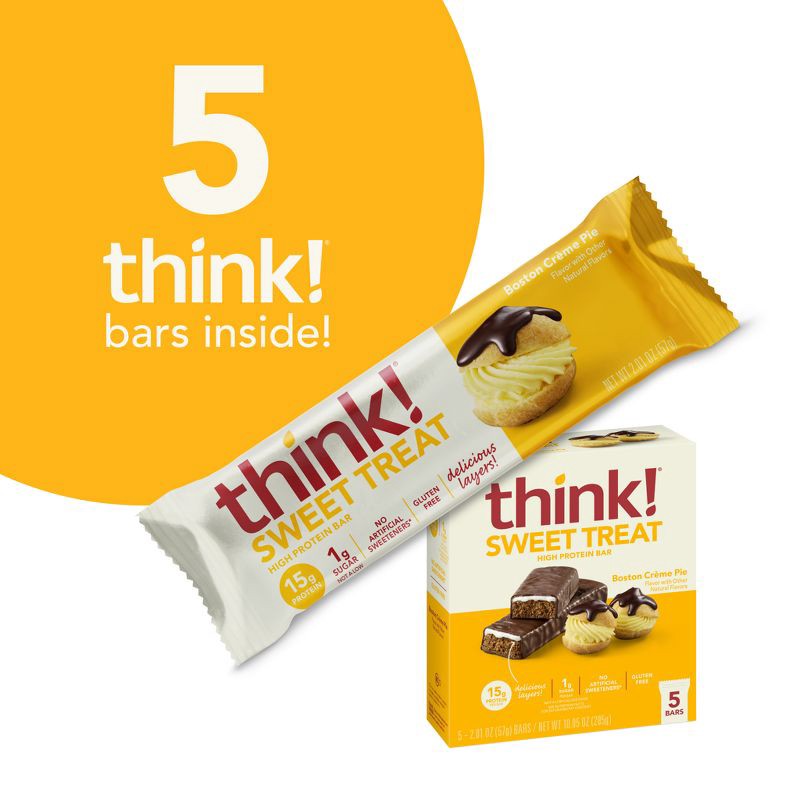 slide 4 of 9, think! THINK Boston Creme Pie Sweet Treat - 5ct/10.5oz, 5 ct, 10.5 oz