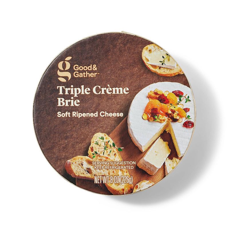 slide 1 of 3, Triple Crème Brie Cheese Wheel - 8oz - Good & Gather™, 8 oz