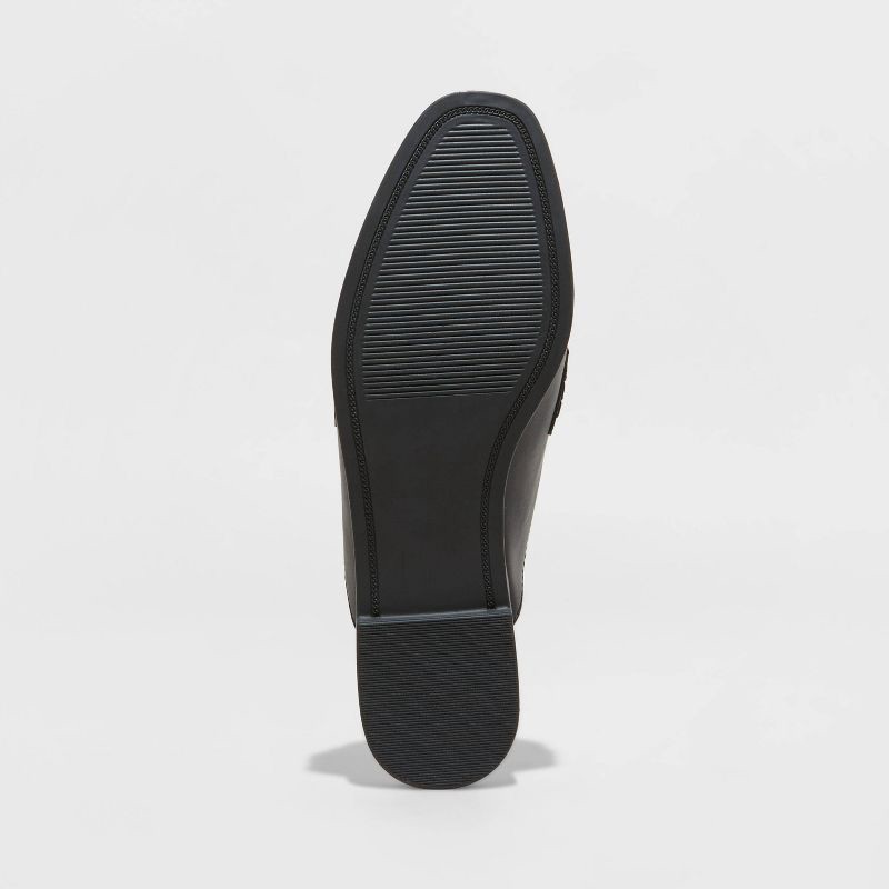 slide 4 of 4, Women's Sandy Mule Flats with Memory Foam Insole - A New Day™ Black 8: Slip-On, Faux Leather, Pointed Toe, 1 ct