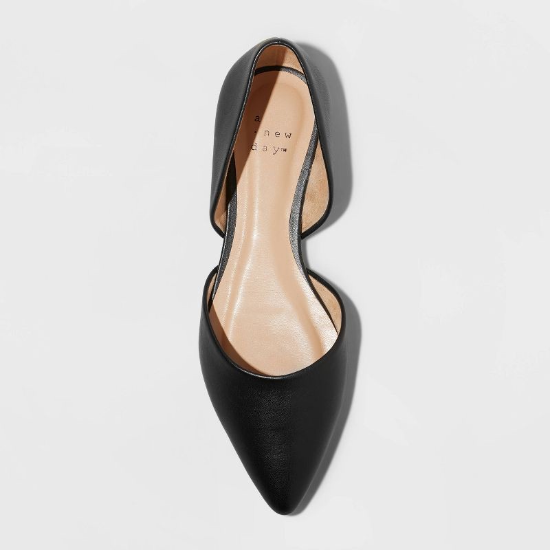 slide 3 of 3, Women's Julie Ballet Flats with Memory Foam Insole - A New Day™ Black 7: Slip-On, Cushioned, Non-Marking Outsole, 1 ct