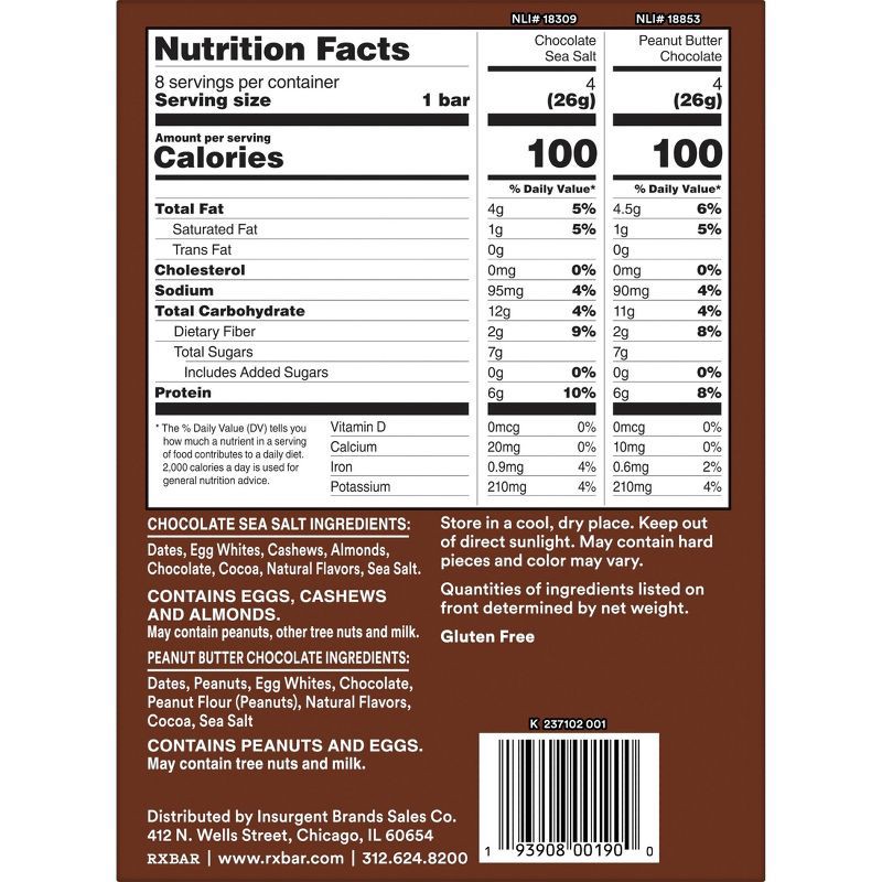 slide 2 of 9, RXBAR Minis Chocolate Sea Salt & Peanut Butter Chocolate Protein Bars - 7.36oz/8ct, 7.36 oz, 8 ct