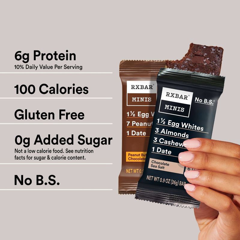 slide 6 of 9, RXBAR Minis Chocolate Sea Salt & Peanut Butter Chocolate Protein Bars - 8ct, 8 ct