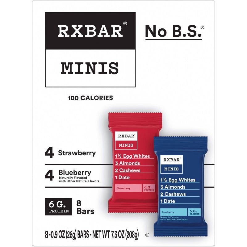 slide 2 of 9, RXBAR Mini Blueberry & Strawberry Protein Bars - 8ct, 8 ct