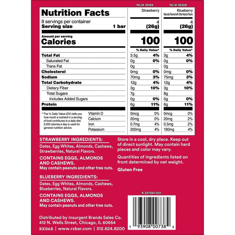 slide 2 of 9, RXBAR Mini Blueberry & Strawberry Protein Bars - 7.36oz/8ct, 7.36 oz, 8 ct