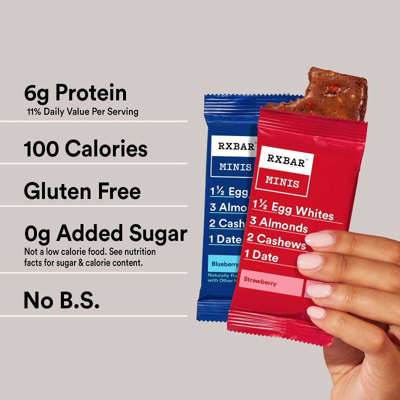 slide 6 of 9, RXBAR Mini Blueberry & Strawberry Protein Bars - 8ct, 8 ct