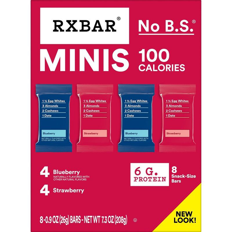 slide 9 of 9, RXBAR Mini Blueberry & Strawberry Protein Bars - 7.36oz/8ct, 7.36 oz, 8 ct