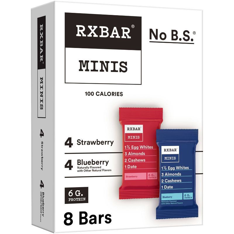 slide 1 of 9, RXBAR Mini Blueberry & Strawberry Protein Bars - 8ct, 8 ct