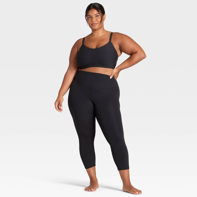 slide 3 of 6, Women's Everyday Soft Light Support Strappy Sports Bra - All In Motion™ Black XXL: Moisture Wicking, Quick Drying, 1 ct