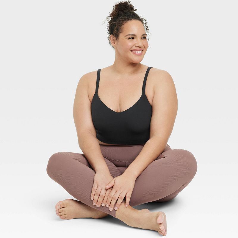 slide 5 of 6, Women's Everyday Soft Light Support Strappy Sports Bra - All In Motion™ Black XXL: Moisture Wicking, Quick Drying, 1 ct