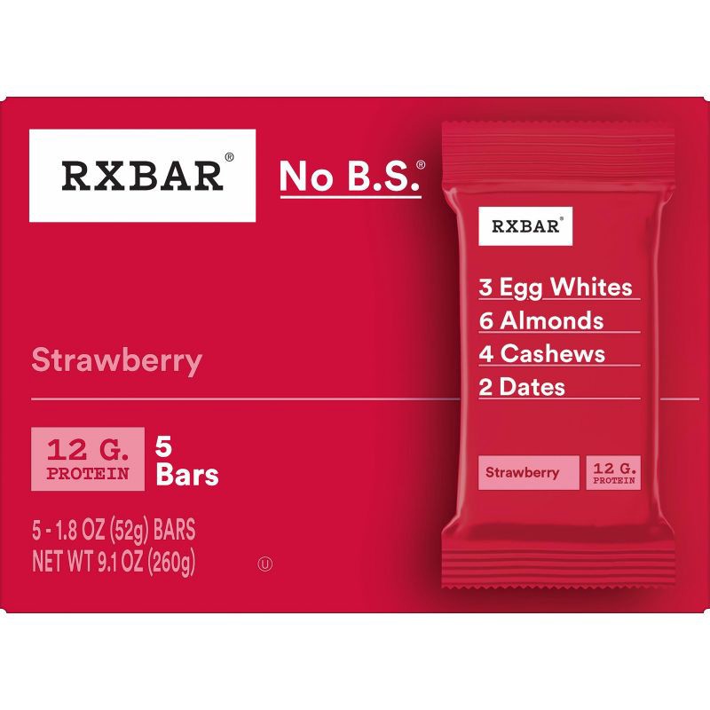 slide 12 of 12, RXBAR Strawberry Protein Bars - 9.1oz/5ct, 9.1 oz, 5 ct