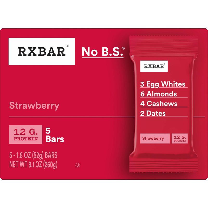 slide 11 of 12, RXBAR Strawberry Protein Bars - 9.1oz/5ct, 9.1 oz, 5 ct