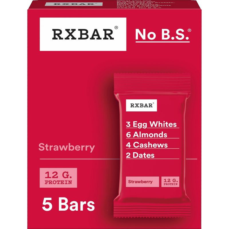 slide 1 of 12, RXBAR Strawberry Protein Bars - 9.1oz/5ct, 9.1 oz, 5 ct