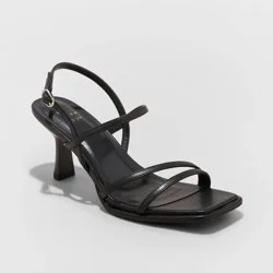 Women's Dottie Strappy Heels - A New Day™ Black 7.5