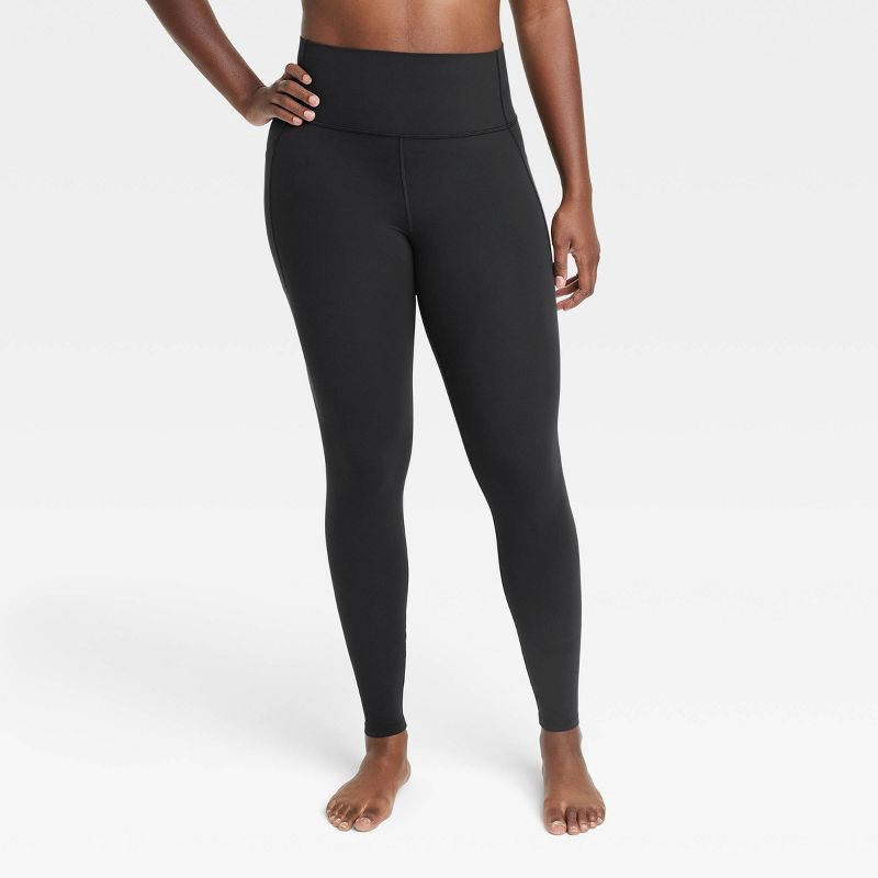 slide 3 of 6, Women's Everyday Soft Ultra High-Rise Pocketed Leggings - All In Motion™ Black S, 1 ct