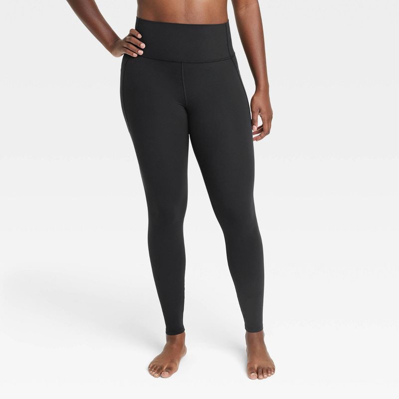 slide 3 of 6, Women's Everyday Soft Ultra High-Rise Pocketed Leggings - All In Motion™ Black L, 1 ct