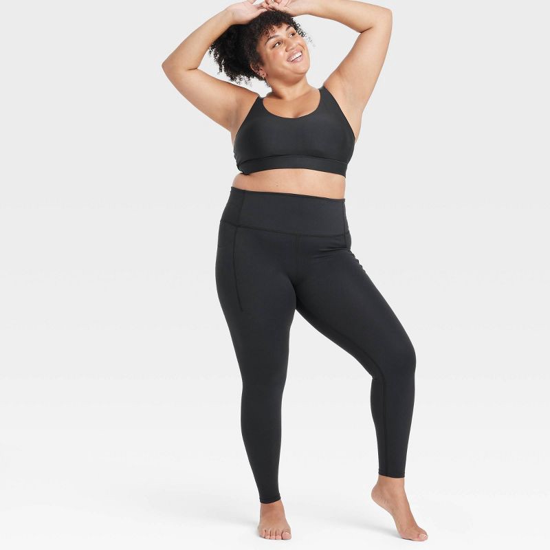 slide 5 of 7, Women's Everyday Soft Ultra High-Rise Pocketed Leggings - All In Motion™ Black XXL, 1 ct