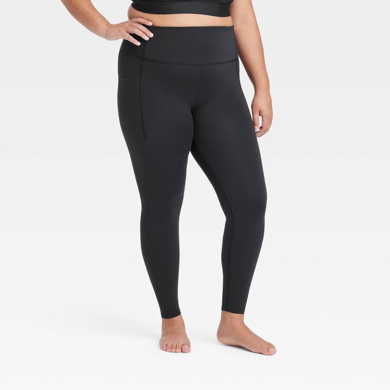 slide 1 of 7, Women's Everyday Soft Ultra High-Rise Pocketed Leggings - All In Motion™ Black XXL, 1 ct