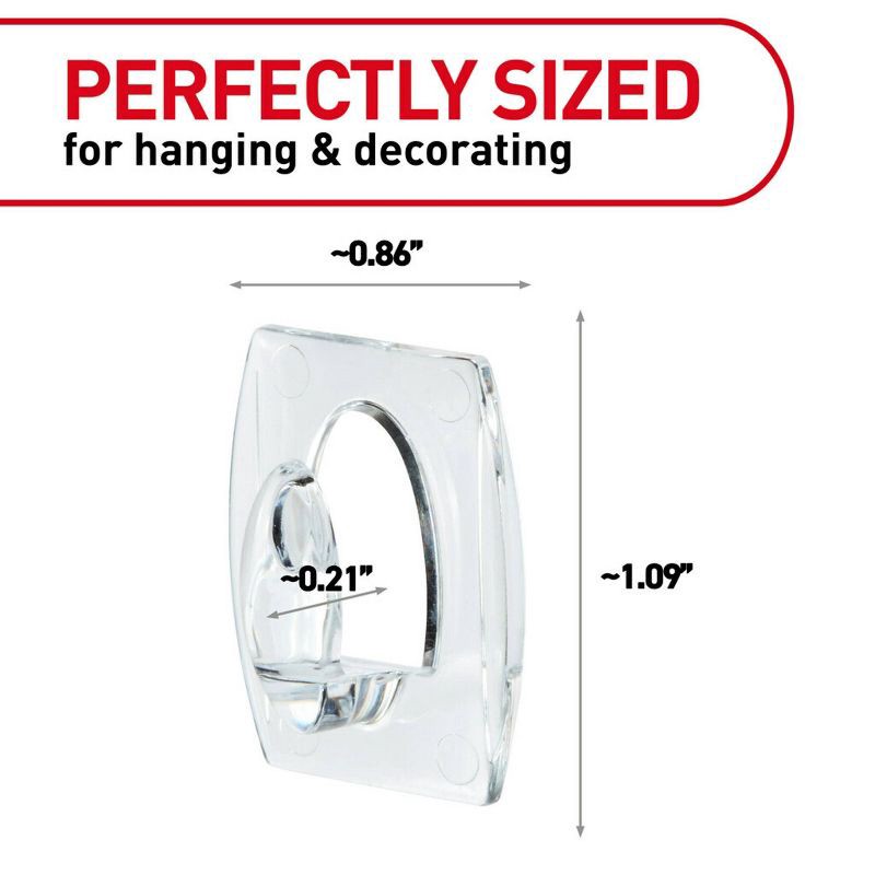 slide 2 of 12, Command Mega Pack Damage-Free Hanging Clear Mini Hooks with Adhesive Strips, 1 ct