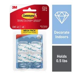 Command Mega Pack Damage-Free Hanging Clear Mini Hooks with Adhesive Strips
