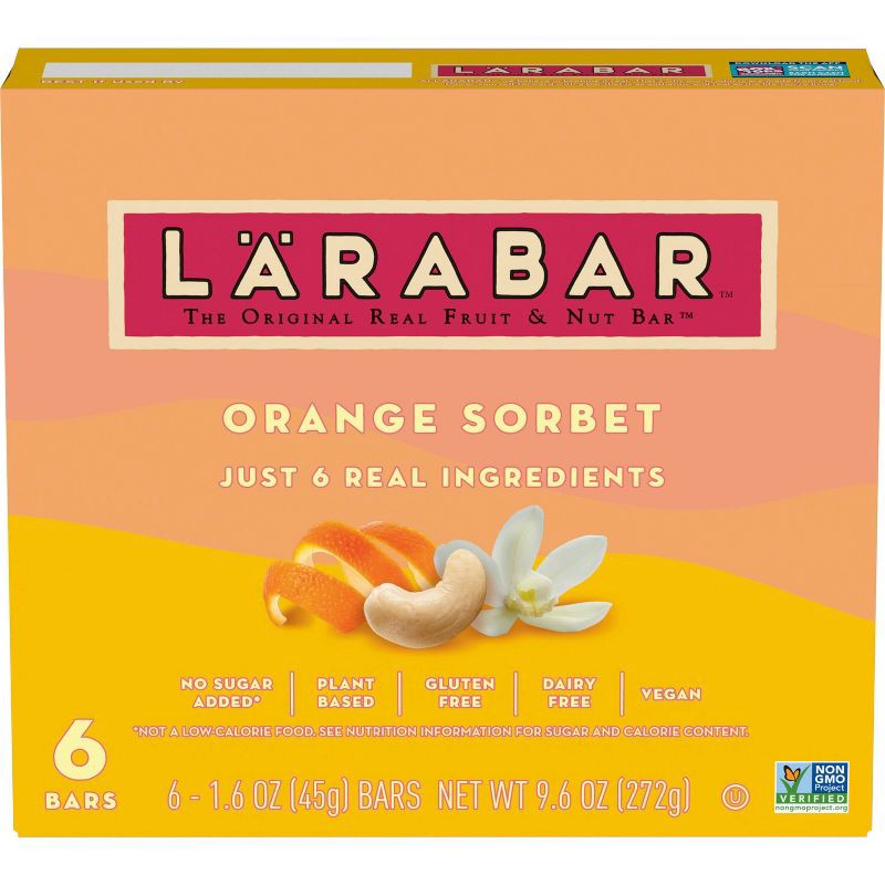 slide 2 of 5, Larabar Orange Sorbet - 6ct/9.6oz, 6 ct, 9.6 oz