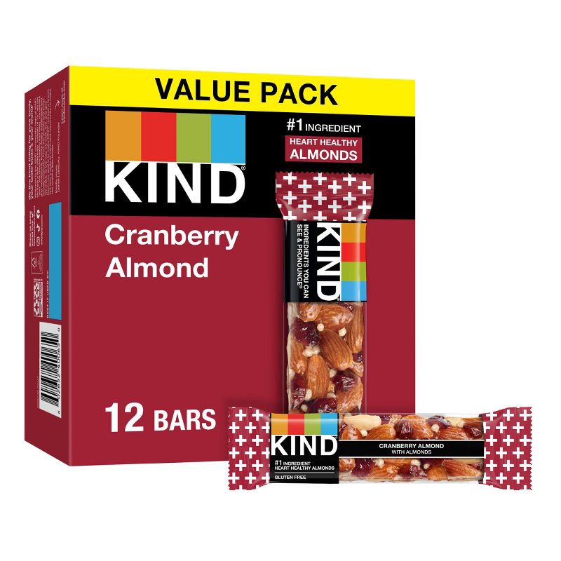 slide 1 of 7, KIND Bars Cranberry Almond Gluten Free Snacks - 12ct, 12 ct