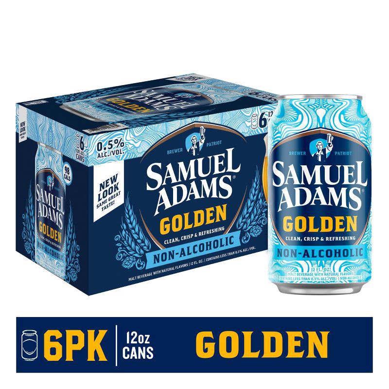 slide 3 of 9, Samuel Adams Golden Non-Alcoholic Beer - 6pk/12 fl oz Cans, 6 ct; 12 fl oz