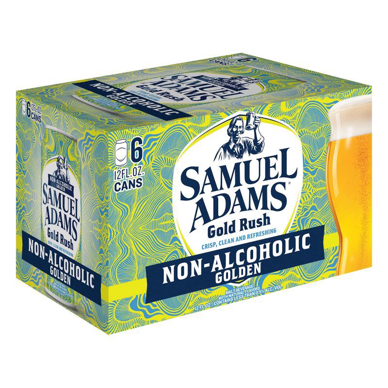 Samuel Adams Gold Rush Non-Alcoholic Golden Beer - 6pk/12 fl oz Cans 6 ct;  12 fl oz