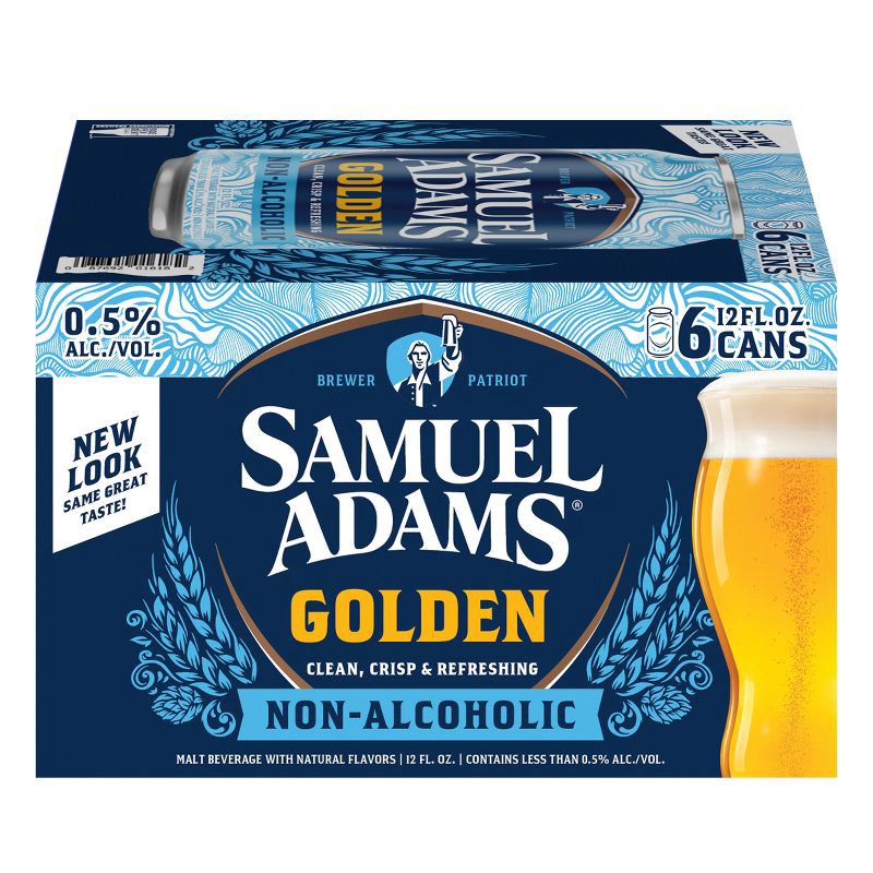 slide 4 of 9, Samuel Adams Golden Non-Alcoholic Beer - 6pk/12 fl oz Cans, 6 ct; 12 fl oz