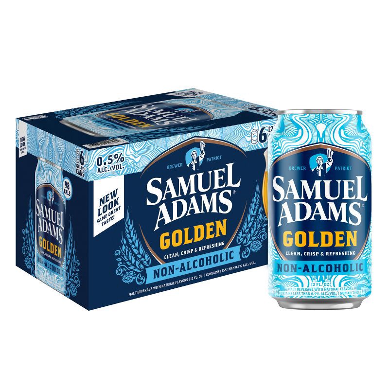 slide 1 of 9, Samuel Adams Golden Non-Alcoholic Beer - 6pk/12 fl oz Cans, 6 ct; 12 fl oz