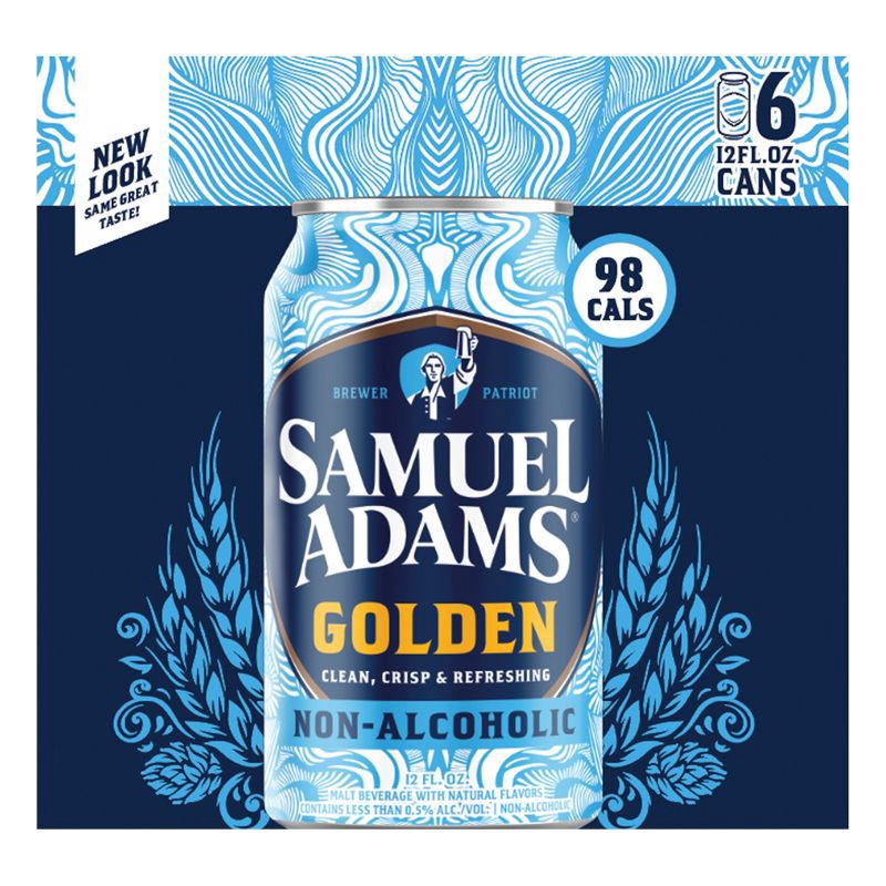 slide 6 of 9, Samuel Adams Golden Non-Alcoholic Beer - 6pk/12 fl oz Cans, 6 ct; 12 fl oz